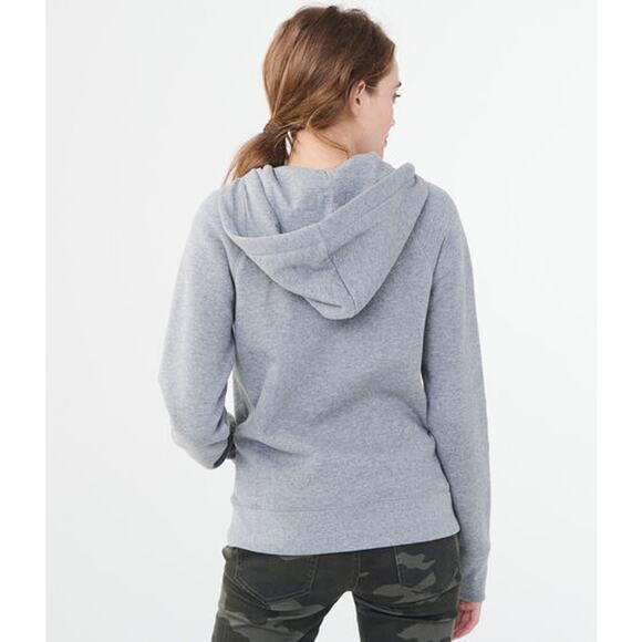 Aeropostale VTG Aero Embroidered Full Zip Fleece Hoodie Sweatshirt Gray Y2K L - Picture 10 of 11